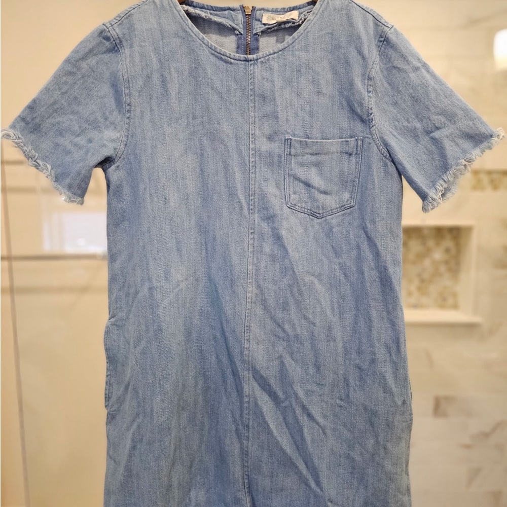 Blue Denim Short Sleeve Dress